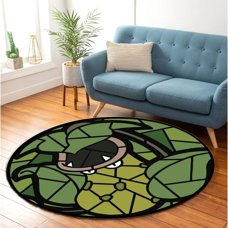 Victreebell Pokemon Stained Glass Round Rug