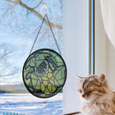 Victreebell Pokemon Round Stained Glass Suncatcher