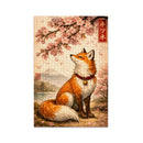 Vintage Fox & Cherry Blossom Jigsaw Puzzle