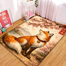 Japan Fox Under Cherry Blossom Rectangular Area Rug