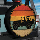 Vintage Retro Jeep With Dachshund Dog Car Spare Tire Cover