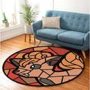 Vulpix Pokemon Stained Glass Round Rug