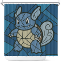 Wartortle Stained Glass Pokemon Shower Curtain