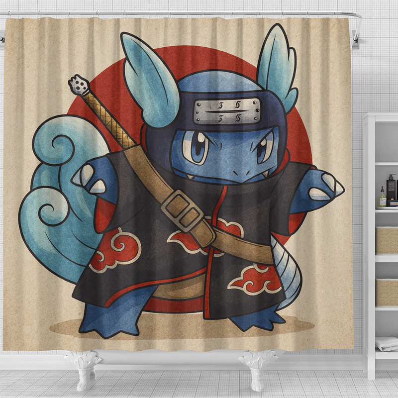 Wartortle X Akatsuki Shower Curtain
