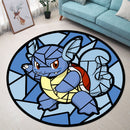 Wartortle Pokemon Stained Glass Round Rug
