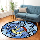 Wartortle Pokemon Stained Glass Round Rug