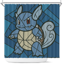 Wartortle Pokemon Stained Glass Shower Curtain