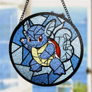Wartortle Pokemon Round Stained Glass Suncatcher