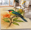 Watercolor Birds Rectangular Area Rug