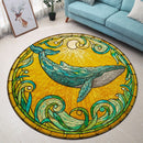 Whale Stained Glass Round Rug