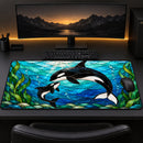 Whale Stained Glass Desk Mat