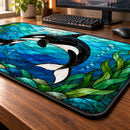 Whale Stained Glass Desk Mat