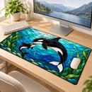 Whale Stained Glass Desk Mat