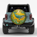 Blue Whale Stained Glass Jeep Car Spare Tire Cover