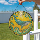 Blue Whale Stained Glass Suncatcher
