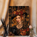 Whimsical Folk Art Depiction Of A Beautiful Chubby Flower Girl - Living Room - Canvas Wall Art - Print - Wall Decor