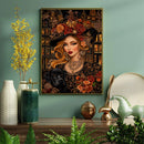 Whimsical Folk Art Depiction Of A Beautiful Chubby Flower Girl - Living Room - Canvas Wall Art - Print - Wall Decor