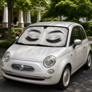 White Glitter Lashes Eyes Car Auto Sunshades