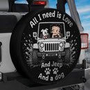 White Jeep Betty Boop Love Dog Car Spare Tire Cover
