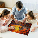 Zebra Sunset Painting Jigsaw Puzzle