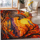 Wild Zebra Painting Rectangular Area Rug