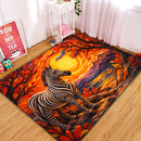 Wild Zebra Painting Rectangular Area Rug