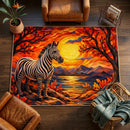 Wild Zebra Painting Rectangular Area Rug