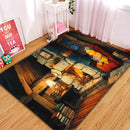 Winnie The Pooh Reading In Warm Cozy House Rectangular Area Rug