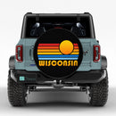 Sunset Retro Wisconsin Car Spare Tire Cover