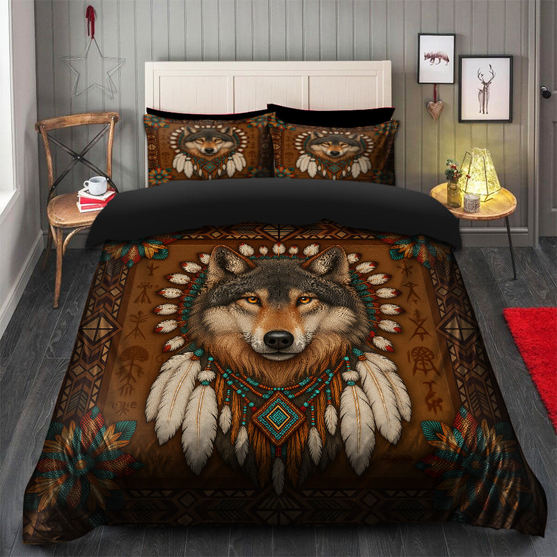 Native Wolf Aztec US Bedding Set