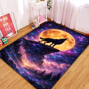 Wolf At Moon Night Rectangular Area Rug