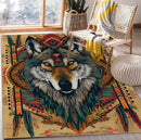 Wolf Hippie Aztec Rectangular Area Rug
