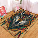 Wolf Hippie Aztec Rectangular Area Rug