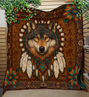 Wolf Of the Four Winds Aztec Quilt Blanket