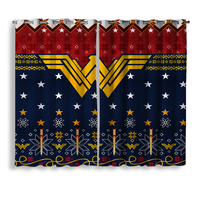 Wonder Woman Chrismas 1 Window Curtain