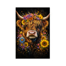 Highland Cow Flowers Jigsaw Puzzle