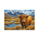 Majestic Highland Cow Landscape Jigsaw Puzzle