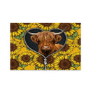 Highland Cow Sunflower Zipper Jigsaw Puzzle
