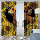 Yak Sunflower Zipper Sunflower Zipper Window Curtain