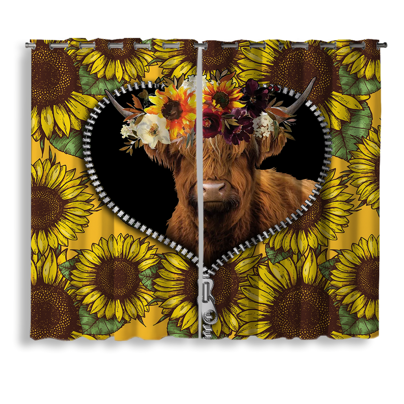 Yak Sunflower Zipper Sunflower Zipper Window Curtain