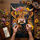 Highland Cow Flowers Jigsaw Puzzle