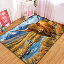 Highland Cow Painting Rectangular Area Rug