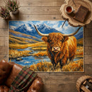 Highland Cow Painting Rectangular Area Rug