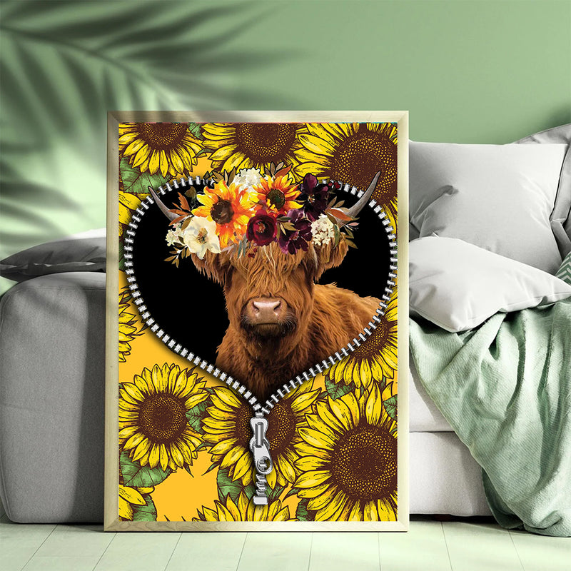 Yak Sunflower - Living Room - Canvas Wall Art - Print - Wall Decor