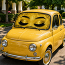 Yellow Glitter Lashes Eyes Car Auto Sunshades