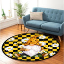 Yellow Gnome Flower Carpet Round Rug