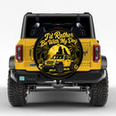 Yellow Jeep Girl And Dog Hawaii Car Spare Tire Cover