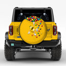Yellow Jeep M&M Chocolate Candy Spill Car Spare Tire Cover