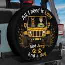 Yellow Jeep Scooby Doo Love Dog Car Spare Tire Cover