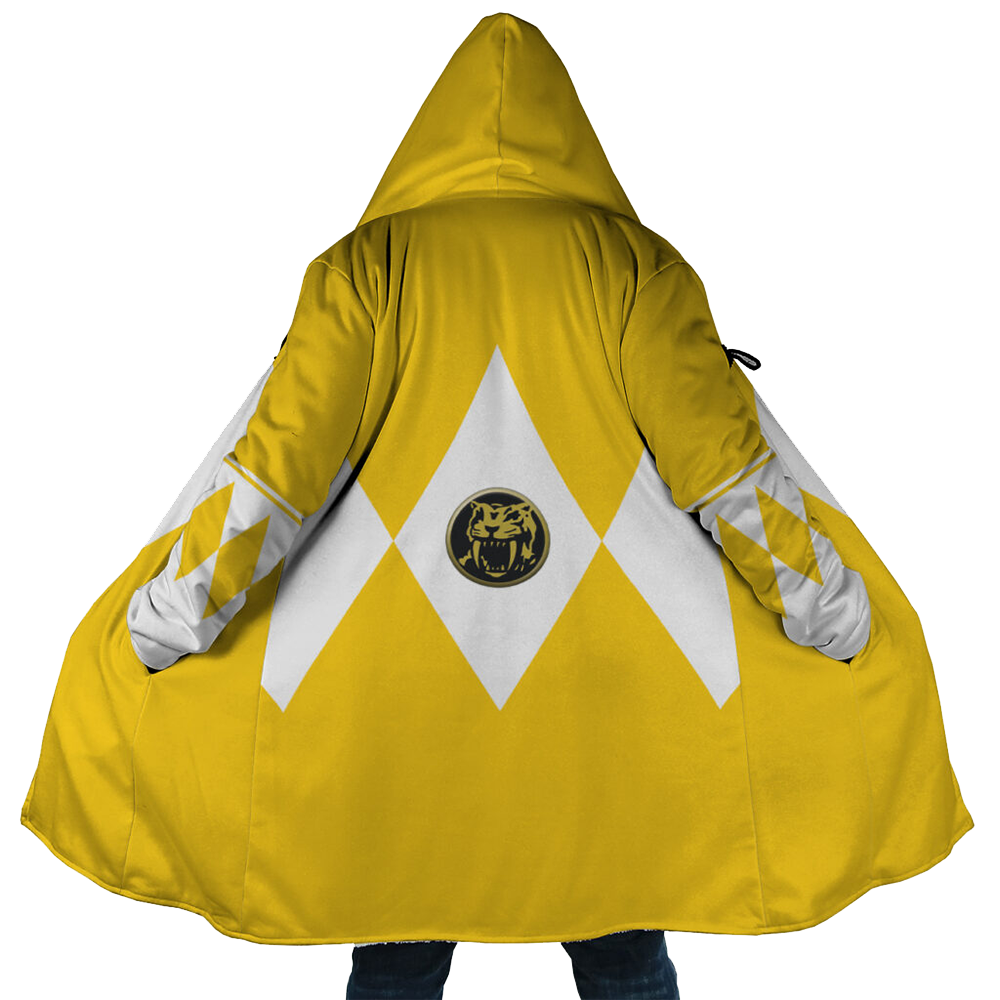 Power Ranger Scarf Yellow Ranger Mighty Morphin Power Rangers Hooded Fleece Cloak Coat